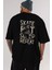 Skate Eat Sleep Repeat Arka Baskılı Siyah Oversize T-Shirt Erkek Kadın Bisiklet Yaka 1