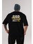 God Is Good Yazılı Arka Baskılı Siyah Oversize T-Shirt Erkek Kadın Bisiklet Yaka 1