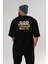God Is Good Yazılı Arka Baskılı Siyah Oversize T-Shirt Erkek Kadın Bisiklet Yaka 3