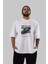 Really Great 2 Yazılı Ön Baskılı Beyaz Oversize T-Shirt Erkek Kadın Bisiklet Yaka 4