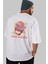 Oishi Ramen Yazılı Arka Baskılı Beyaz Oversize T-Shirt Erkek Kadın Bisiklet Yaka 1
