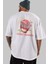 Oishi Ramen Yazılı Arka Baskılı Beyaz Oversize T-Shirt Erkek Kadın Bisiklet Yaka 3