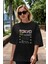 The Metropolitan Tokyo Ön Baskılı Siyah Oversize T-Shirt Erkek Kadın Bisiklet Yaka 3