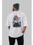 Power Chaınsawman Anime Arka Baskılı Beyaz Oversize T-Shirt Pamuk Erkek Kadın 4