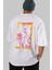 Let's Rock Yazılı Arka Baskılı Beyaz Oversize T-Shirt Erkek Kadın Bisiklet Yaka 4