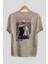 Gintoki Sakata Anime Arka Baskılı Bej Oversize T-Shirt %100 Pamuk Erkek Kadın 2
