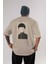 Shigeo Kageyama 2 Anime Arka Baskılı Bej Oversize T-Shirt %100 Pamuk Erkek Kadın 1