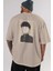Shigeo Kageyama 2 Anime Arka Baskılı Bej Oversize T-Shirt %100 Pamuk Erkek Kadın 5
