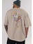 Zeus Nami Anime Arka Baskılı Bej Oversize T-Shirt %100 Pamuk Erkek Kadın 5