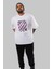 Make Love Bear Ön Baskılı Beyaz Oversize T-Shirt Erkek Kadın Bisiklet Yaka 2