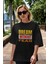 Dream Without Fear Ön Baskılı Siyah Oversize T-Shirt Erkek Kadın Bisiklet Yaka 5