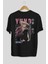 Yuno Gasai 5 Anime Arka Baskılı Siyah Oversize T-Shirt Erkek Kadın 4