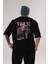 Yuno Gasai 5 Anime Arka Baskılı Siyah Oversize T-Shirt Erkek Kadın 5