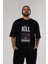 Kill Them Kindness Ön Baskılı Siyah Oversize T-Shirt Erkek Kadın Bisiklet Yaka 5