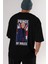 Prince Charles Arka Baskılı Siyah Oversize T-Shirt Erkek Kadın Bisiklet Yaka 1