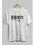 Brooklyn 56 Ön Baskılı Beyaz Oversize T-Shirt Erkek Kadın Bisiklet Yaka 3