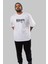 Brooklyn 56 Ön Baskılı Beyaz Oversize T-Shirt Erkek Kadın Bisiklet Yaka 4