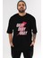 Okay Ön Baskılı Siyah Oversize T-Shirt Erkek Kadın Bisiklet Yaka 1