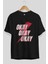Okay Ön Baskılı Siyah Oversize T-Shirt Erkek Kadın Bisiklet Yaka 2