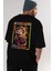 Kyojuro Rengoku Anime Arka Baskılı Siyah Oversize T-Shirt Erkek Kadın 2