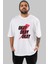 Okay Ön Baskılı Beyaz Oversize T-Shirt Erkek Kadın Bisiklet Yaka 1