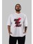 Okay Ön Baskılı Beyaz Oversize T-Shirt Erkek Kadın Bisiklet Yaka 4
