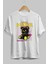 Teddy Bear Trouble Maker Ön Baskılı Beyaz Oversize T-Shirt Erkek Kadın Bisiklet Yaka 2