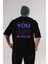 You Got This Arka Baskılı Siyah Oversize T-Shirt Erkek Kadın Bisiklet Yaka 1
