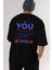 You Got This Arka Baskılı Siyah Oversize T-Shirt Erkek Kadın Bisiklet Yaka 4