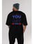 You Got This Arka Baskılı Siyah Oversize T-Shirt Erkek Kadın Bisiklet Yaka 5
