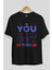 You Got This Ön Baskılı Siyah Oversize T-Shirt Erkek Kadın Bisiklet Yaka 2