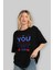 You Got This Ön Baskılı Siyah Oversize T-Shirt Erkek Kadın Bisiklet Yaka 5