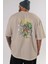 Usopp Anime Arka Baskılı Bej Oversize T-Shirt %100 Pamuk Erkek Kadın 5