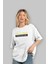 Life Is Short Yazılı Ön Baskılı Beyaz Oversize T-Shirt Erkek Kadın Bisiklet Yaka 5