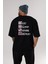 Eat, Sleep, Anime, Repeat Anime Arka Baskılı Siyah Oversize T-Shirt Erkek Kadın 2