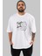 Self Love Bear Ön Baskılı Beyaz Oversize T-Shirt Erkek Kadın Bisiklet Yaka 4