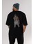 The Champ Muhammad Ali Arka Baskılı Siyah Oversize T-Shirt Erkek Kadın Bisiklet Yaka 3