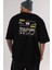 The Empire Culture Japan Arka Baskılı Siyah Oversize T-Shirt Erkek Kadın Bisiklet Yaka 1