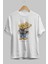 Teddy Bear Lift You Up Ön Baskılı Beyaz Oversize T-Shirt Erkek Kadın Bisiklet Yaka 2