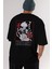 Kakashı Hatake Naruto Anime Arka Baskılı Siyah Oversize T-Shirt Erkek Kadın 4