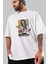 Che Guevara Hendrix Ön Baskılı Beyaz Oversize T-Shirt Erkek Kadın Bisiklet Yaka 4