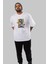 Che Guevara Hendrix Ön Baskılı Beyaz Oversize T-Shirt Erkek Kadın Bisiklet Yaka 5