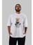 Teddy Bear I Need My Space Ön Baskılı Beyaz Oversize T-Shirt Erkek Kadın Bisiklet Yaka 5
