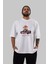Teddy Bear Ready Set Go Ön Baskılı Beyaz Oversize T-Shirt Erkek Kadın Bisiklet Yaka 3