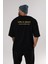 Life Is Short Yazılı Arka Baskılı Siyah Oversize T-Shirt Erkek Kadın Bisiklet Yaka 1