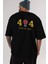 404 Brain Not Found Arka Baskılı Siyah Oversize T-Shirt Erkek Kadın Bisiklet Yaka 5
