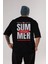Summer Vibes Arka Baskılı Siyah Oversize T-Shirt Erkek Kadın Bisiklet Yaka 1