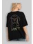 Neon Dog Arka Baskılı Siyah Oversize T-Shirt Erkek Kadın Bisiklet Yaka 4