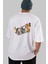 Teddy Bear Its Not The Money Arka Baskılı Beyaz Erkek Kadın Bisiklet Yaka Oversize T-Shirt 1
