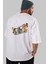 Teddy Bear Its Not The Money Arka Baskılı Beyaz Erkek Kadın Bisiklet Yaka Oversize T-Shirt 2